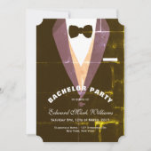 Trouwfeest in vintage smoking kaart (Voorkant)