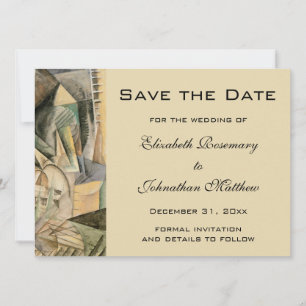 Trouwfeest in vintage stijl, aardetinten kleuren, save the date