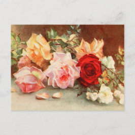 Trouwfeest in vintage stijl, antieke rozen Bloemen Aankondigingskaart