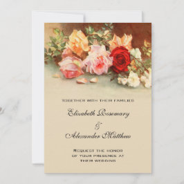 Trouwfeest in vintage stijl, antieke rozen Bloemen Kaart