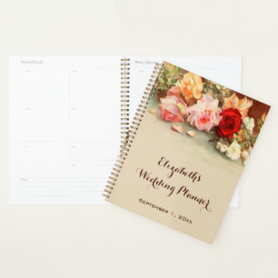 Trouwfeest in vintage stijl, antieke rozen Bloemen Planner