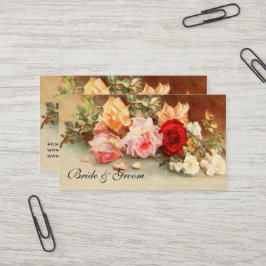Trouwfeest in vintage stijl, antieke rozen Bloemen Visitekaartje