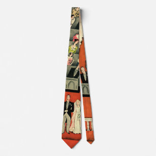 Trouwfeest in vintage stijl, Art Deco bruid en bru Stropdas