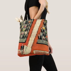 Trouwfeest in vintage stijl, Art Deco bruid en bru Tote Bag