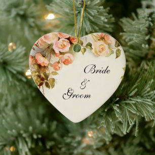 Trouwfeest in vintage stijl, bloemen in de kleur r keramisch ornament