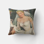 Trouwfeest in vintage stijl, bruid uit het verlede kussen (Achterkant)