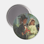 Trouwfeest in vintage stijl, kinderen doen bruid e magneet (Voorkant / Achterkant)