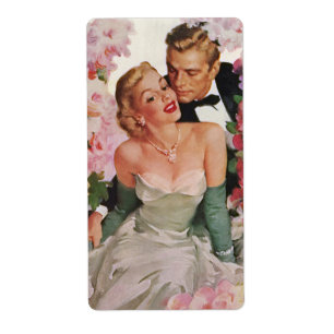 Trouwfeest in vintage stijl, retro bruid en bruide etiket