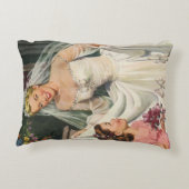 Trouwfeest in vintage stijl, retro bruid met bloem accent kussen (Achterkant)
