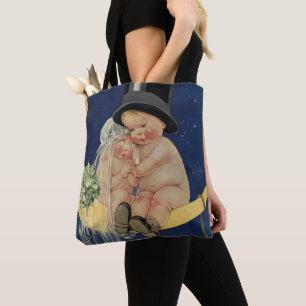 Trouwfeest in vintage stijl, Schattig bruidspaar o Tote Bag