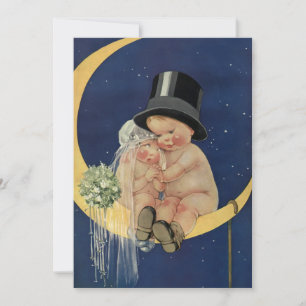 Trouwfeest in vintage stijl, Schattig retro bruids Kaart
