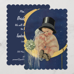 Trouwfeest in vintage stijl, Schattig retro bruids Kaart