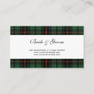 Trouwfeest in vintage stijl, Tartan Davidson moder Informatiekaartje
