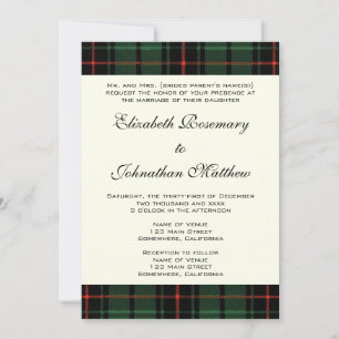 Trouwfeest in vintage stijl, Tartan Davidson moder Kaart