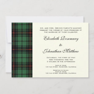 Trouwfeest in vintage stijl, Tartan Davidson Moder Kaart