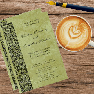 Trouwfeest in vintage stijl, Victoriaanse bloem bl Kaart