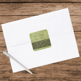 Trouwfeest in vintage stijl, Victoriaanse bloem bl Vierkante Sticker