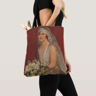 Trouwfeest in vintage stijl, Victoriaanse bruid br Tote Bag