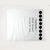 Trouwfeest Initialen Naam Zwarte Stippen Wit Koel Wandkleed (Voorkant (horizontaal))