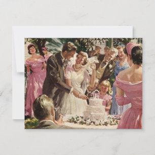 Trouwfeest Jonggehuwden Snijden Taart Bewaar de Da Kaart