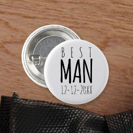 Trouwfeest Knop voor Getuige van de Bruidegom in Z Ronde Button 3,2 Cm