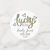Trouwfeest 'Lucky in Love' Confetti (Kleine voorkant)