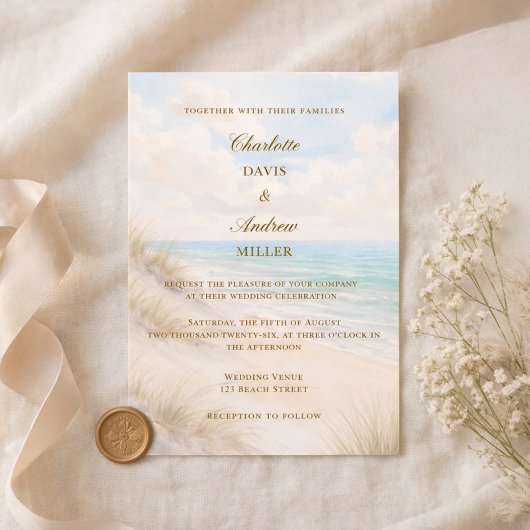 Trouwfeest luxe aan het strand kaart