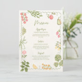 Trouwfeest Menu Sjabloon Rechtstreeks van de Markt Kaart (Staand voorkant)