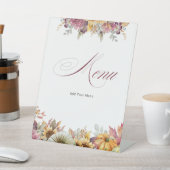 Trouwfeest Menu "Verliefd Raken" Reclamebord Met Voetstuk (Insitu)