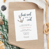 Trouwfeest met anker-thema voor vrijgezellen kaart