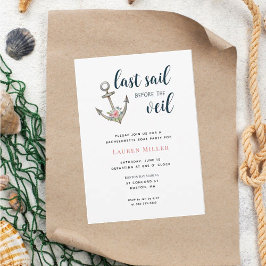Trouwfeest met anker-thema voor vrijgezellen kaart
