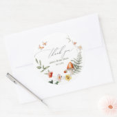 Trouwfeest met betoverde bos-paddenstoelenthema ronde sticker (Envelop)