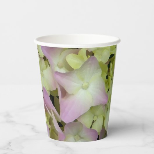 Trouwfeest met bijna roze hortensia's papieren bekers (Achterkant)