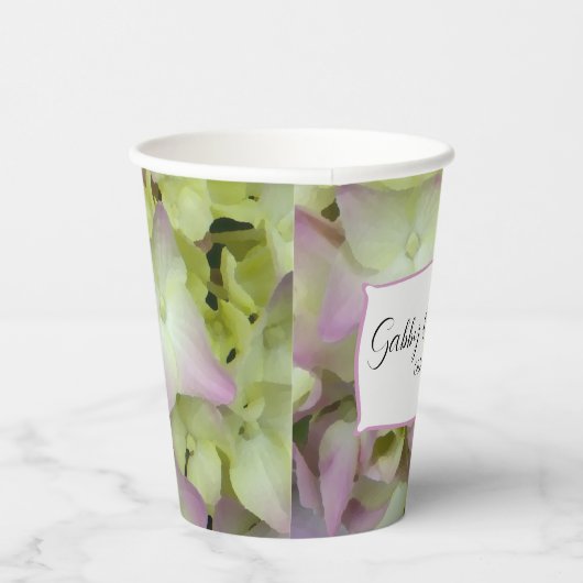 Trouwfeest met bijna roze hortensia's papieren bekers (Rechts)