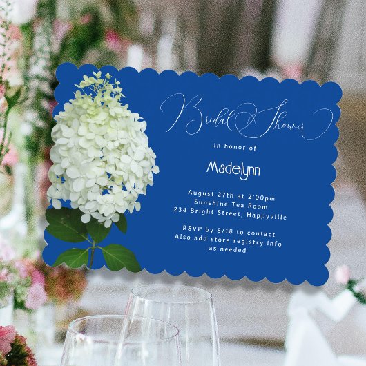 Trouwfeest met bloemen Witte Hydrangea Kaart