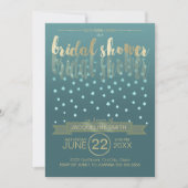 Trouwfeest met bloemenregen Blauw Goud ID303 Kaart (Voorkant)