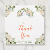 Trouwfeest met bloemenscherm bedankjes labels (Voorkant)