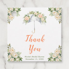 Trouwfeest met bloemenscherm bedankjes labels