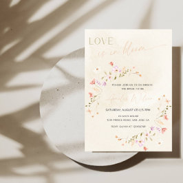 Trouwfeest met bloementuin thema - Love Is in Bloo Kaart