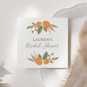 Trouwfeest met bloemige citrus thema servet