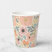 Trouwfeest met bloemige personalisatie  papieren bekers (Voorkant)