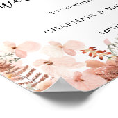 Trouwfeest met bloemige roze tint poster (Hoek)