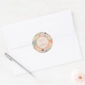 Trouwfeest met bloemmotief op maat  ronde sticker (Envelop)