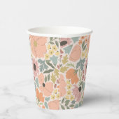 Trouwfeest met bloemmotief Persoonlijk  Papieren Bekers (Rechts)