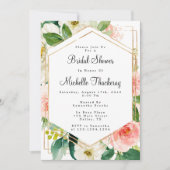 Trouwfeest met blos en gouden tinten kaart (Voorkant)