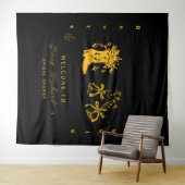 Trouwfeest met bubbels & bruidssalon wandkleed (In Situ (horizontaal))