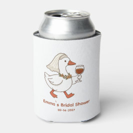 Trouwfeest met eend ontwerp blikjeskoeler