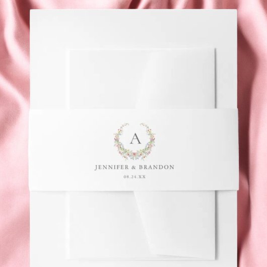 Trouwfeest met fantasievol tuinmonogram en wilde b uitnodigingen wikkel