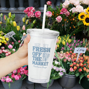Trouwfeest met frisse blauwe thema's: Fresh Off th Acryl Drinkbeker