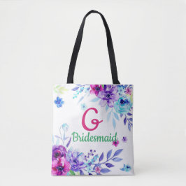 Trouwfeest met geborduurde bloemen tote bag